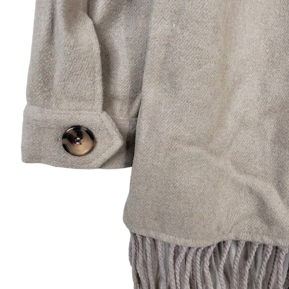Laundry by Shelli Segal Womens M Fringe Shaket in Silver Mink Tan NEW - Picture 8 of 12